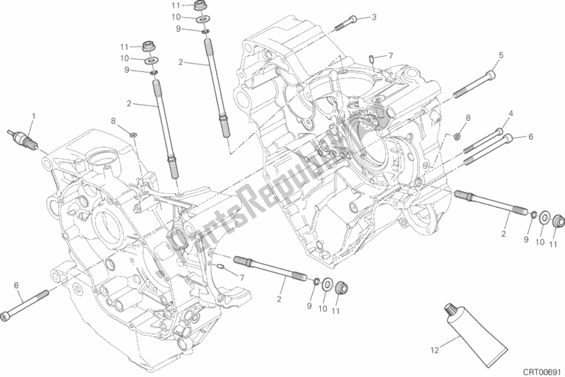 Todas as partes de 10a - Par De Meio Cárteres do Ducati Multistrada 1200 ABS 2017